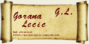Gorana Lečić vizit kartica